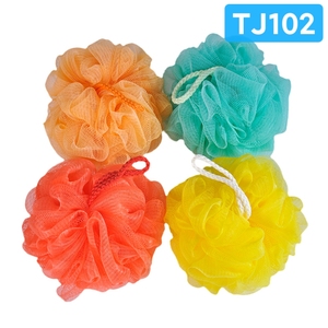 Esponja exfoliante corporal con logo en el mango, color naranja, modelo TJ102 - Product Image 2