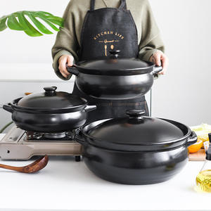 Casserole de conception moderne noire marmite cuisinière à induction à gaz marmite domestique à double saveur marmite à ragoût spéciale pour l'utilisation <span class=keywords><strong>en</strong></span> magasin - Product Image 1