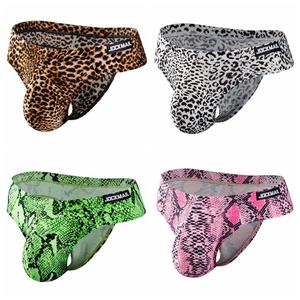 Ropa Interior Masculina Sexy de Punto con Estampado de Leopardo, Tanga Gay de Algodón y Elastano, Transpirable y Ecológica, de Talle Bajo - Product Image 6