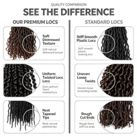 Perruque Xuchang Hongxiu Henan, modèle néerlandais, cheveux bouclés au crochet, 36 pouces, 21 mèches, dreadlocks, double trame, exotisme