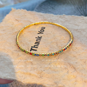 Hàn Quốc Ins gió siêu <span class=keywords><strong>Flash</strong></span> Zircon Vòng đeo tay Thích hợp thiết kế cao cấp cảm giác tinh tế đầy đủ khoan tay chuỗi trang sức bán buôn - Product Image 1