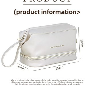 Sac de toilette portable pour femme en PU double couche, petite capacité, holographique, résistant à l'eau, avec fermeture éclair, logo promotionnel - Product Image 2