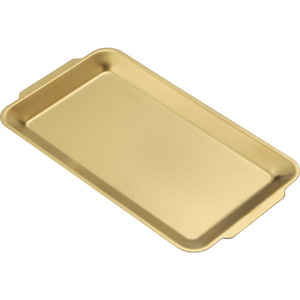 Migao Stainless Steel Rectangular Plate <b>Set</b> For Hotel Meals And Snacks With Double Handles In Gold And <b>Silver</b> - Product Image 5