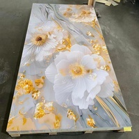 Panneau mural en PVC 3D effet marbre, revêtement UV brillant, imperméable, pour la décoration de la salle de bain et de la cuisine