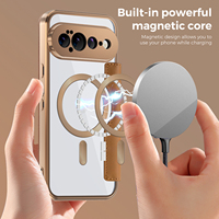 Étui portefeuille magnétique en cuir PU à motif quadrillé pour Google Pixel 9 10 11 Pro XL 7A 8A 9A 10A avec fentes pour cartes et recharge sans fil, coque transparente