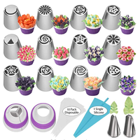 Bestseller 27-teiliges Backzubehör-Set Tortendekoration-Spitzen für Cupcakes Kekse Geburtstagsfeier Russische Spritztüllen