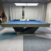 Mesa de billar múltiple 3 en 1, mesa de comedor y mesa de tenis, de 9 pies de madera maciza mesa de billar, 8 pies y 7 pies con función de Banco de almacenamiento