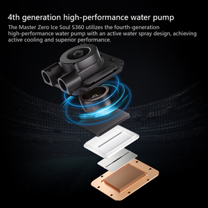 Refroidisseur de processeur AIO Zeromaster 360 <span class=keywords><strong>RGB</strong></span> S360 3 broches 120 mm <span class=keywords><strong>F120</strong></span> <span class=keywords><strong>RGB</strong></span> Core personnalisable avec écran LCD 1,54 pouces, boîtier d'ordinateur en aluminium haute performance - Product Image 3