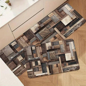 Ensemble de tapis de cuisine Temu, 3 pièces, rectangulaires, patchwork, antidérapants, absorbants l'huile et l'eau, faciles à nettoyer, en fibre de polyester - Product Image 5