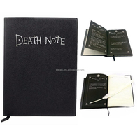 Vente en gros de carnets d'agenda à thème en cuir végétalien japonais Anime noir à couverture rigide