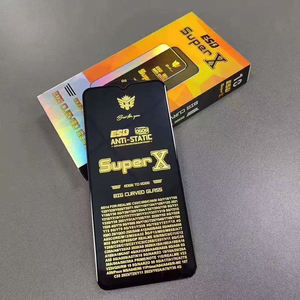 Protector de pantalla de vidrio templado antiestático Super X OG <span class=keywords><strong>ESD</strong></span> de gran curvatura 3D, película transparente HD para iPhone 17 16 para Samsung - Product Image 1