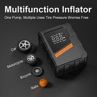 12V Corded Compressor Air Pump 150PSI Portable Tire Inflator for Car Digital Large Screen Emergency Light