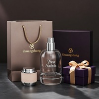 Flacon de parfum en verre de 30 ml, 50 ml, 100 ml avec atomiseur métallique, bouchon texturé, emballage de luxe en boîte cadeau, OEM