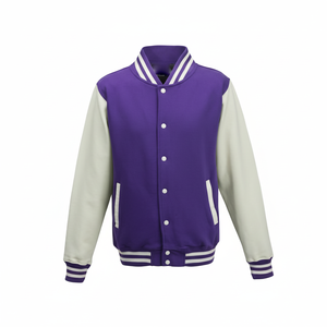 Veste de baseball décontractée pour homme avec manches en cuir, veste bomber de style universitaire pour le sport, veste de baseball pour homme 2026 - Product Image 1