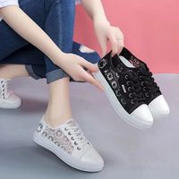 Chaussures de sport décontractées respirantes à lacets pour femmes, style coréen, en maille blanche, pour l'été 2026, rehaussantes, vente en gros