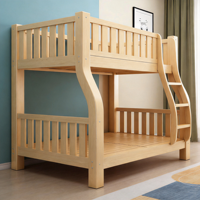 Lit superposé minimaliste moderne en bois massif pour enfant, à deux niveaux, avec échelle, pour salle d'étude, hôpital, hôtel, ferme, villa