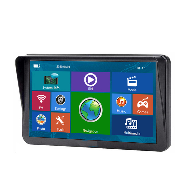 Car Truck GPS Navigation 9 Inch Touch Sat Navigator FM Transmitter With Free Maps