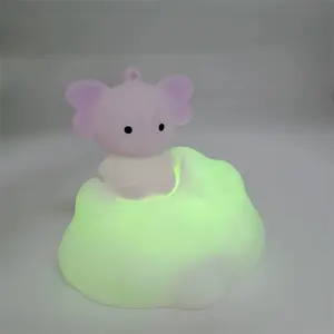Night light baby Bedroom Room Decor 7 Colors Nursery Rechargeable LED Cute Cloud Elephant Lamp USB Kids Night Light silicone