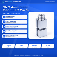 Pièces CNC en aluminium durable 6061 6063 7075, anodisées or, alésage et ébavurage, anodisées couleur (noir, bleu, rouge, or) pour robot humanoïde
