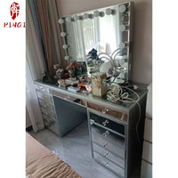 Meuble-lavabo à bas prix Table de chambre à coucher Miroir de courtoisie à LED avec gradateur tactile à lumière LED Coiffeuse de maquillage moderne