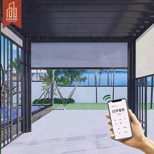 Cơ giới không thấm nước ngoài trời Rèm ban công cửa sổ con lăn bóng râm Zip theo dõi Windproof điện Patio vườn Con lăn rèm - Product Image 2