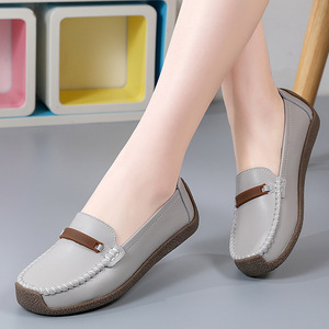 Zapatos de Mujer de Cuero Genuino, Modernos, Estilo Coreano, con Suela Suave, Tipo Mocasín, Talla Grande, Suela Plana, Zapatos para Mamá - Product Image 3