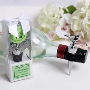个性化设计花式 “爱鸟” 铬酒瓶塞，用于婚礼礼品客人礼物