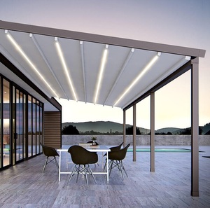 Gazebo impermeable de aluminio para jardín, persianas de ventanas de diseño moderno, pérgola - Product Image 5