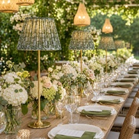 Lampe de table sans fil rechargeable DC de 79 cm de hauteur, simple, pour mariage, avec télécommande E14 et abat-jour en tissu personnalisé pour la décoration de banquets et d'événements