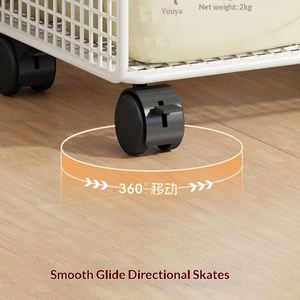 All in One Metal Laundry Organizer Load 20kg Laundry Cart with Wheels Slim <b>Storage</b> Cart <b>for</b> Bathroom Toilet Shelf - Product Image 4