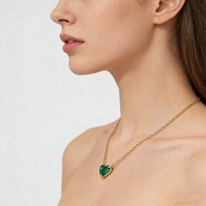 Collana in Acciaio Inossidabile 304 con Cuore in Oro 18K e Pietra del 12° Compleanno <span class=keywords><strong>per</strong></span> Donne, Gioiello alla Moda con Zirconi e Diamanti - Product Image 2