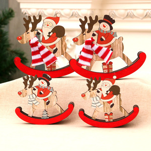 <b>Christmas</b> decorations, wooden rocking horse, <b>Christmas</b> gifts, Santa Claus figurines. - Product Image 1