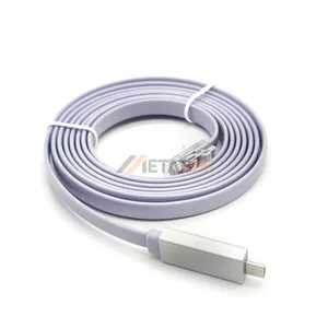 Micro USB to RJ45 Adapter with 30cm Flat Purple Cable