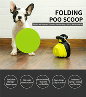 Ramasse-crottes pliable portable pour chien avec sacs offerts, nettoyeur de déchets pour animaux de compagnie sans contact et mains libres en plastique pour la marche en extérieur, les voyages et la randonnée