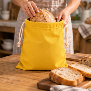 Bolsa de Almacenamiento de Alimentos Reutilizable de Algodón Orgánico con Logotipo Personalizado, Bolsas de Pan de Algodón Plegables Ecológicas - Product Image 5