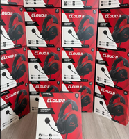 Headset HyperX Cloud 2 Red Over-Ear Berkabel dengan Mikrofon Terpasang untuk Gaming Desktop dan Pertunjukan DJ