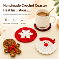 Sous-verres de Noël en crochet faits à la main, tapis antidérapants, décorations de table de Noël, cadeaux, sets de table, dessous de verre de Noël et du Nouvel An en crochet