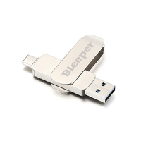 Memoria USB Giratoria de Metal OTG, USB 3.0, Interfaz Dual USB-A y Tipo C, Pendrive con Logotipo Personalizado para Teléfono, Laptop, Regalo Empresarial