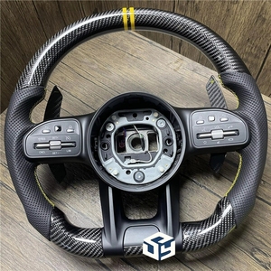 Volant en fibre de carbone LED pour <span class=keywords><strong>Mercedes</strong></span> Benz <span class=keywords><strong>AMG</strong></span> Classe C W204 C63 W212 W218 W207 W172 W117 SLK CLK A35 A45 S63 C43 <span class=keywords><strong>E53</strong></span> E63 - Product Image 1