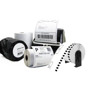 Rollo de etiquetas de papel continuo de repuesto para impresora Brother, DK-2205 modelo DK2205, 62mm x 30,4 m, Compatible con DK 2205