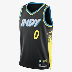 #0 Tyrese Haliburton United States Men Basketball Jerseys Pacer 23 24 Indianas New City Jersey Wear vest