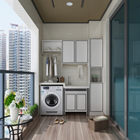 Meuble de rangement moderne pour buanderie de chambre à coucher, armoire de lavage pour balcon avec machine à laver, idéal pour hôtels et maisons