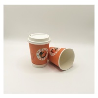 Gobelet à café ou à thé jetable en papier à double paroi recyclable, personnalisable avec un logo jaune imprimé, compostable, 4 oz, 8 oz, 10 oz, 12 oz, 16 oz, 22 oz