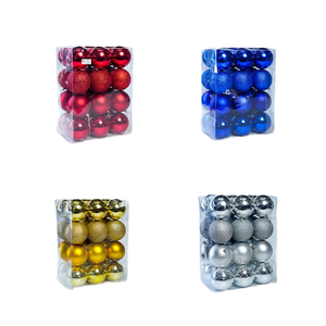 FZ-1018 Lot de 24 boules décoratives en plastique de haute qualité de 10 cm avec 3 motifs uniques - Product Image 2