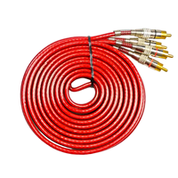 Profesyonel Altın Kaplama 5mm Stereo RCA Ses Kablosu, Alüminyum Folyo Korumalı Örgülü PVC, Araba ve Ev Sineması İçin