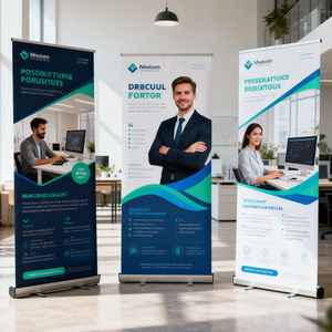 In ấn đầy đủ kéo lên biểu ngữ quảng cáo hiển thị đứng 85*200cm nhôm cuộn lên hiển thị đứng có thể thu vào biểu ngữ <span class=keywords><strong>rollup</strong></span> - Product Image 5