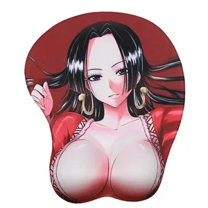 แผ่นรองเม้าส์ลายอะนิเมะ3D oppai ที่วางข้อมือเล่นเกมแผ่นรองเมาส์โอตาคุการ์ตูนโต๊ะคอมพิวเตอร์แล็ปท็อป