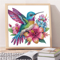 Lu Hua Art Nouvelle Peinture Diamant 5D en Résine de Forme Irrégulière DIY Oiseaux & Fleurs Art Moderne Simplicité Sans Cadre Décoration Toutes Saisons