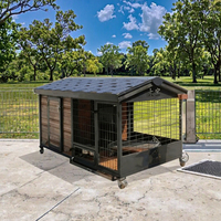 Maison pour animaux de compagnie moderne en acier inoxydable pour l'extérieur avec toit en fer, grande taille, imperméable et isolante thermiquement, design luxueux