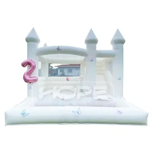 Effen Kleur Pvc Springkasteel Zwart Bruiloftskasteel Glijbaan Springt Huis Opblaasbare Bruiloft 7M Voor Feestevenementen